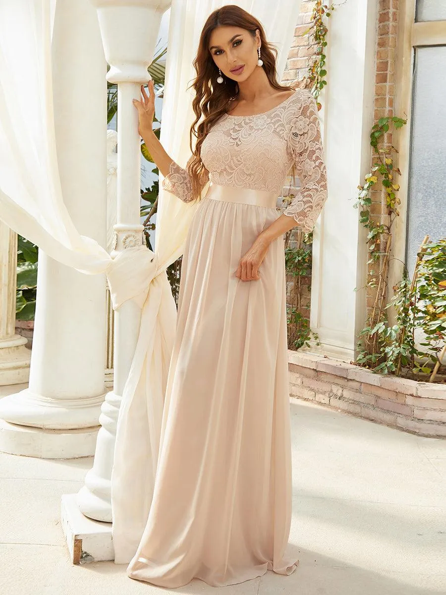 Taille Personnalisée Dentelle transparente sexy longue Robe de soirée