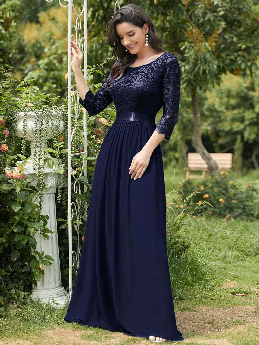 Taille Personnalisée Dentelle transparente sexy longue Robe de soirée