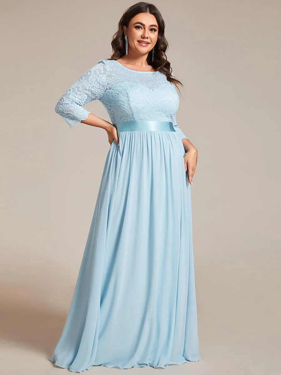 Taille Personnalisée Dentelle transparente sexy longue Robe de soirée