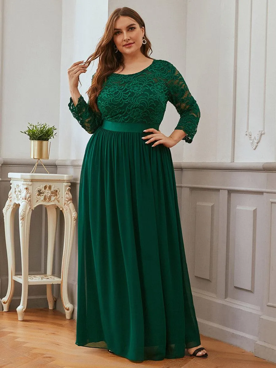 Taille Personnalisée Dentelle transparente sexy longue Robe de soirée
