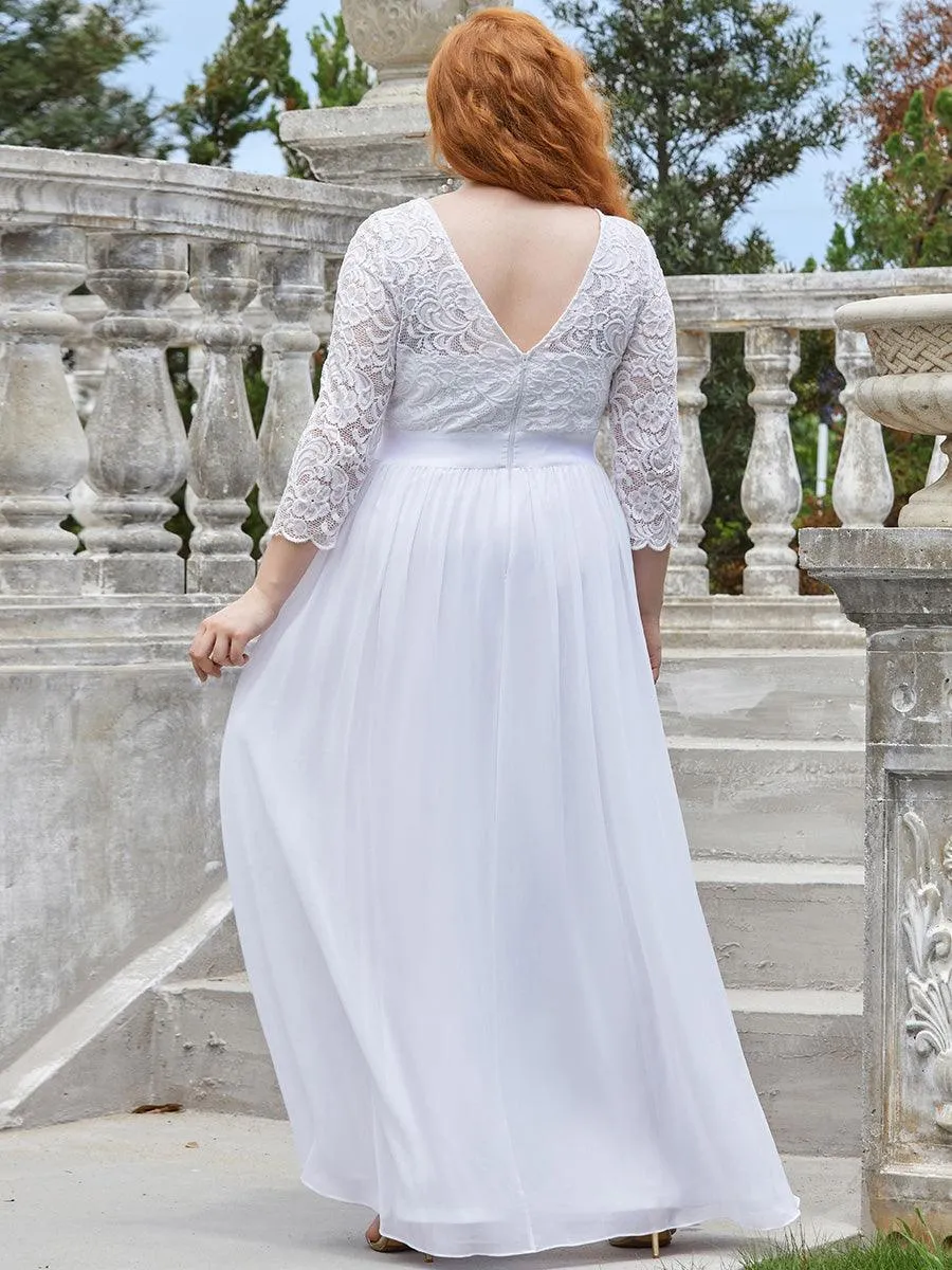 Taille Personnalisée Dentelle transparente sexy longue Robe de soirée