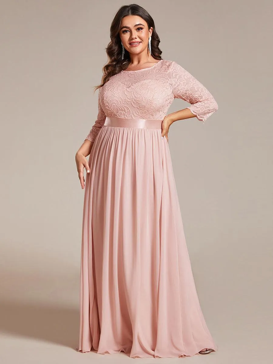 Taille Personnalisée Dentelle transparente sexy longue Robe de soirée