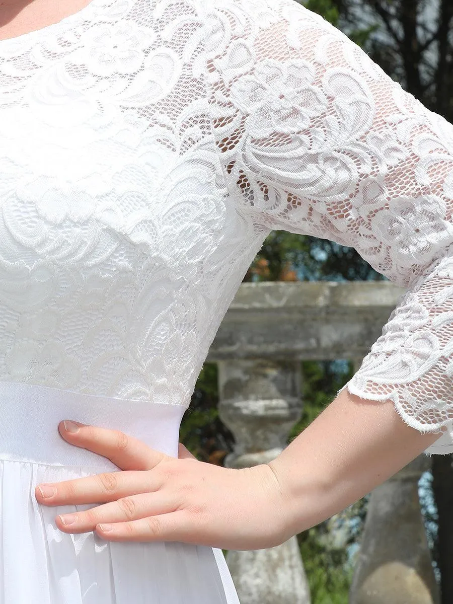 Taille Personnalisée Dentelle transparente sexy longue Robe de soirée