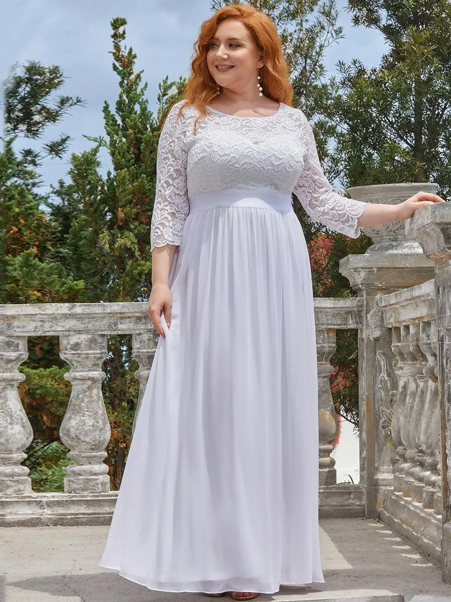 Taille Personnalisée Dentelle transparente sexy longue Robe de soirée