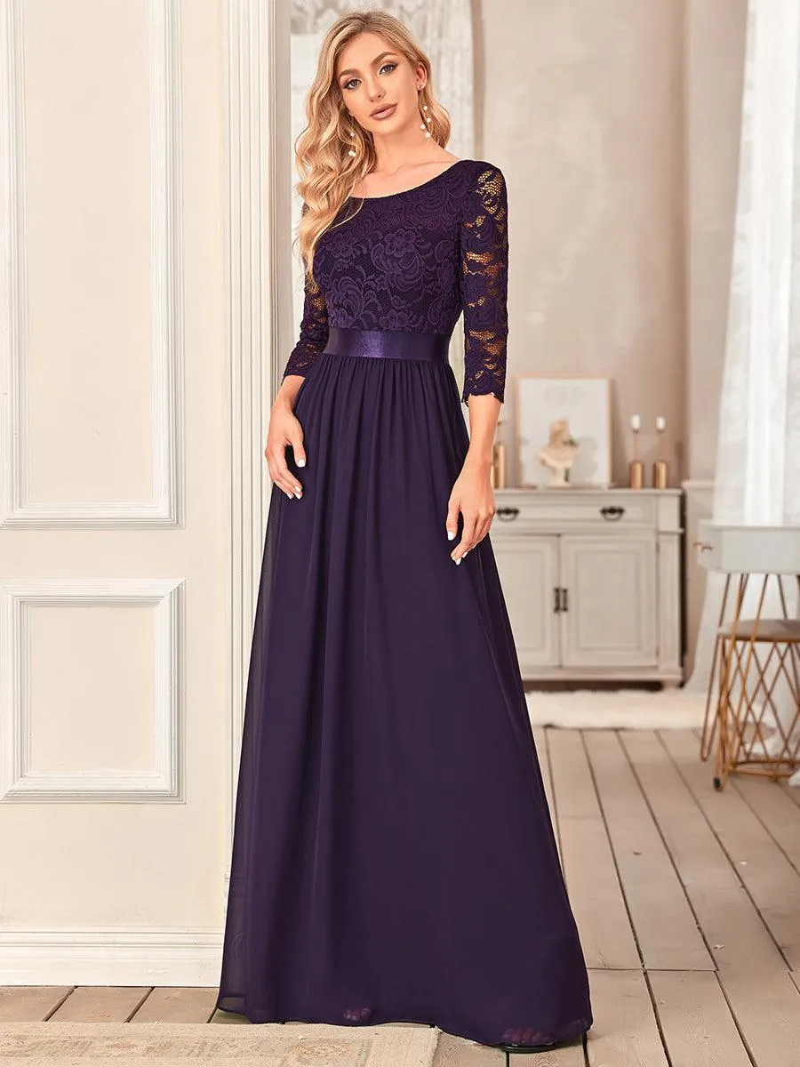Taille Personnalisée Dentelle transparente sexy longue Robe de soirée