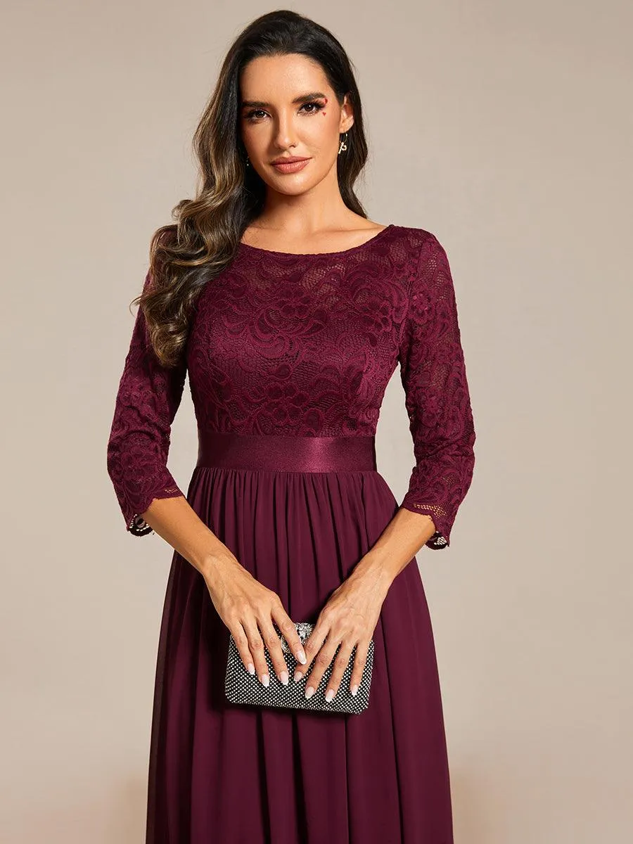 Taille Personnalisée Dentelle transparente sexy longue Robe de soirée