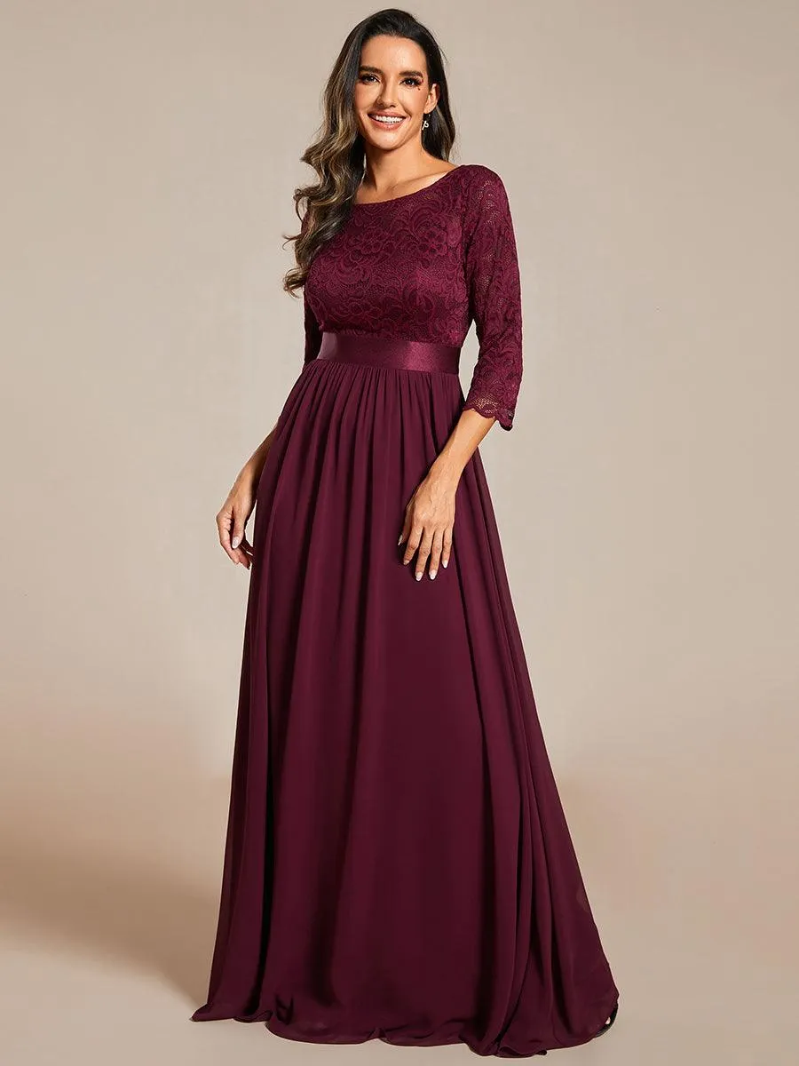 Taille Personnalisée Dentelle transparente sexy longue Robe de soirée