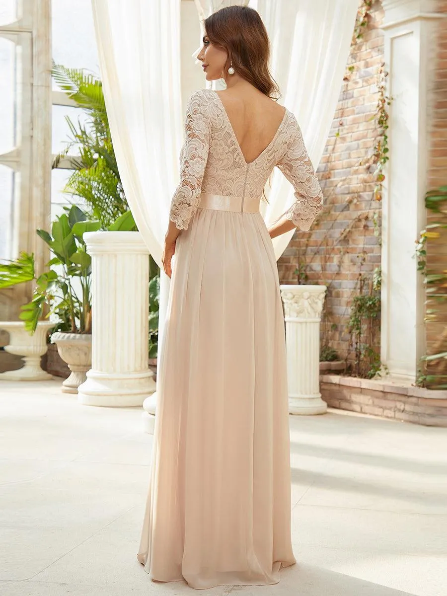 Taille Personnalisée Dentelle transparente sexy longue Robe de soirée