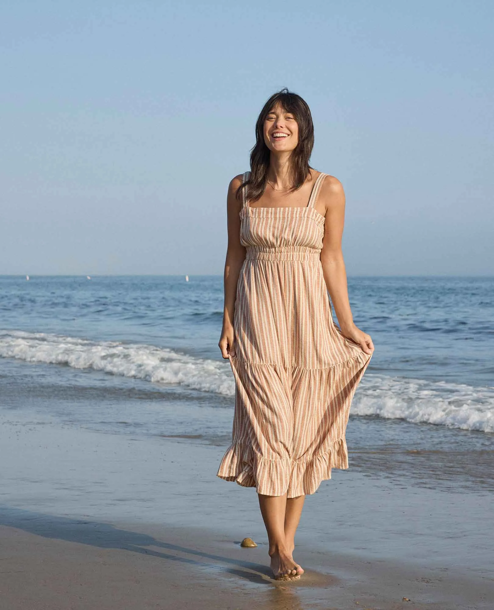 Taj Hemp Tiered Midi Dress