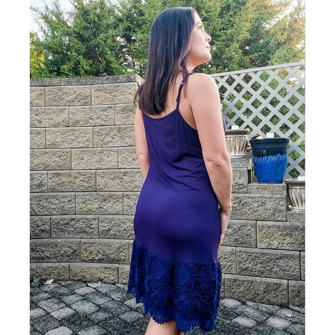 Taupe Beige New Scalloped Guipure Lace Dress Extender