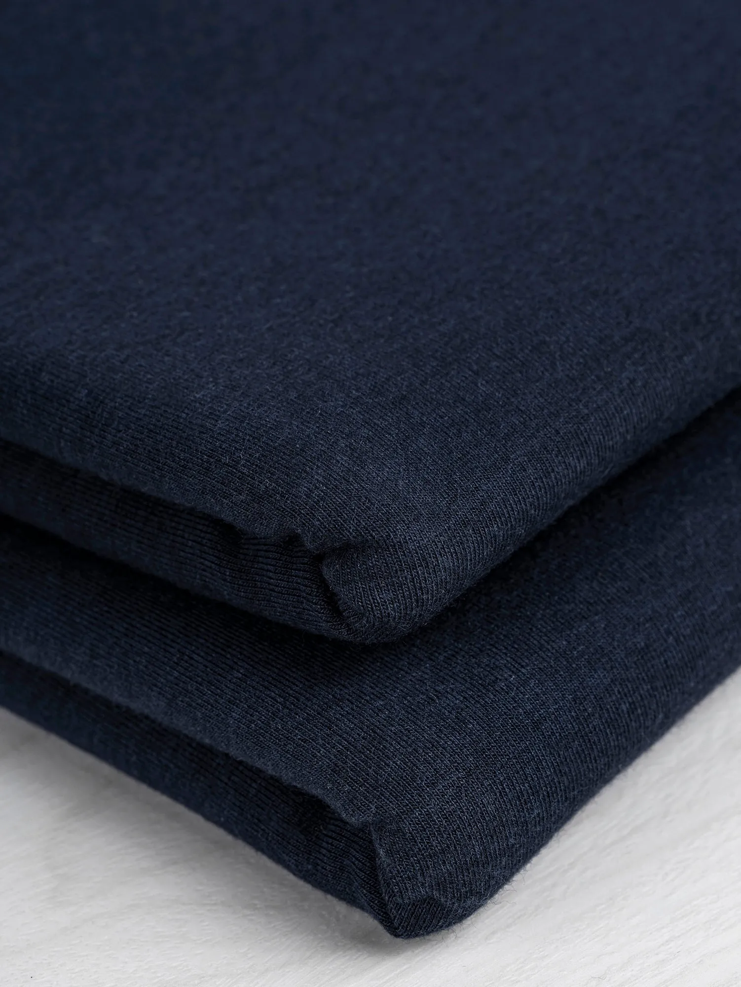 Tencel Lyocell Organic Cotton Stretch French Terry - Navy - Swatch