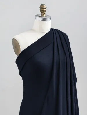 Tencel Lyocell Organic Cotton Stretch French Terry - Navy - Swatch