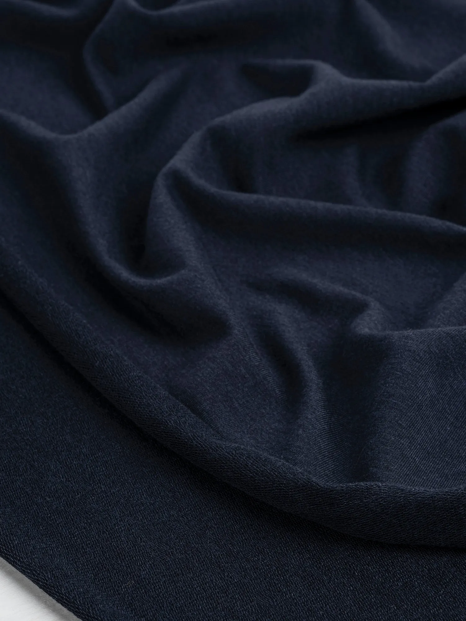 Tencel Lyocell Organic Cotton Stretch French Terry - Navy - Swatch