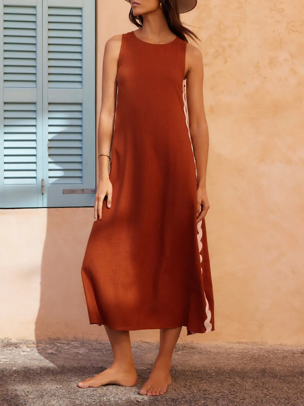 Teresita Loose Side Slit Maxi Dress