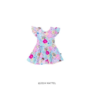 The Sleepy Sloth Polly Pocket Tiny is Mighty Print Girls Bodysuit Twirlie Dress