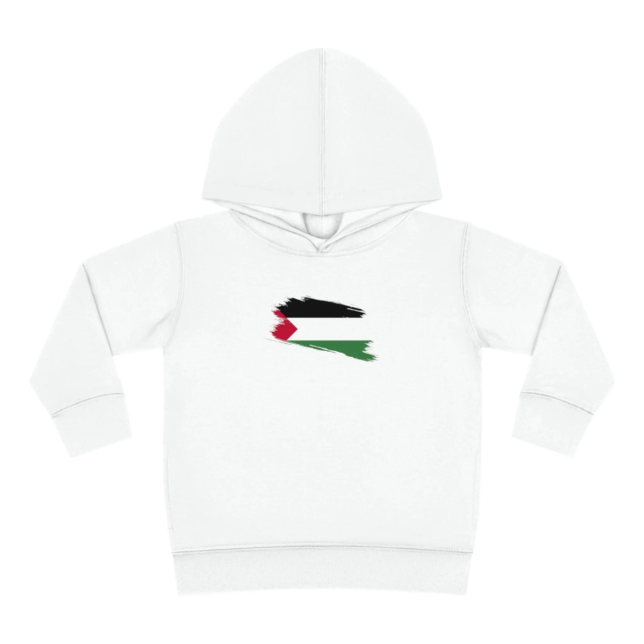Toddler Pullover Fleece Hoodie - Palestine brushstroke flag