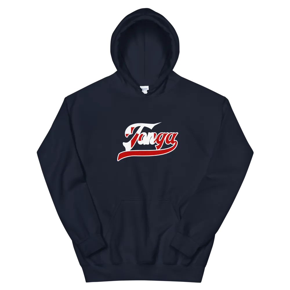 Tonga Script ~ Flag with White Border *ADULT HOODIE*