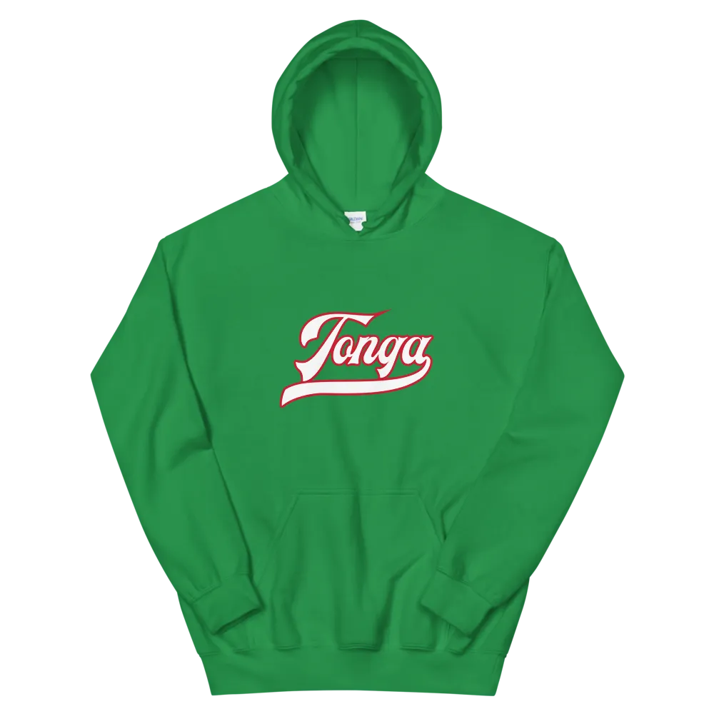 Tonga Script ~ White with Red Border *ADULT HOODIE*