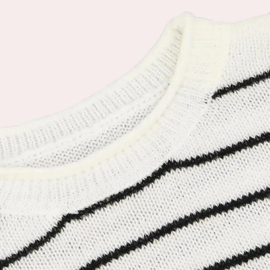 Trendy urzula - striped women's jumper in high quality knitwear
