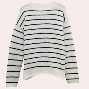 Trendy urzula - striped women's jumper in high quality knitwear