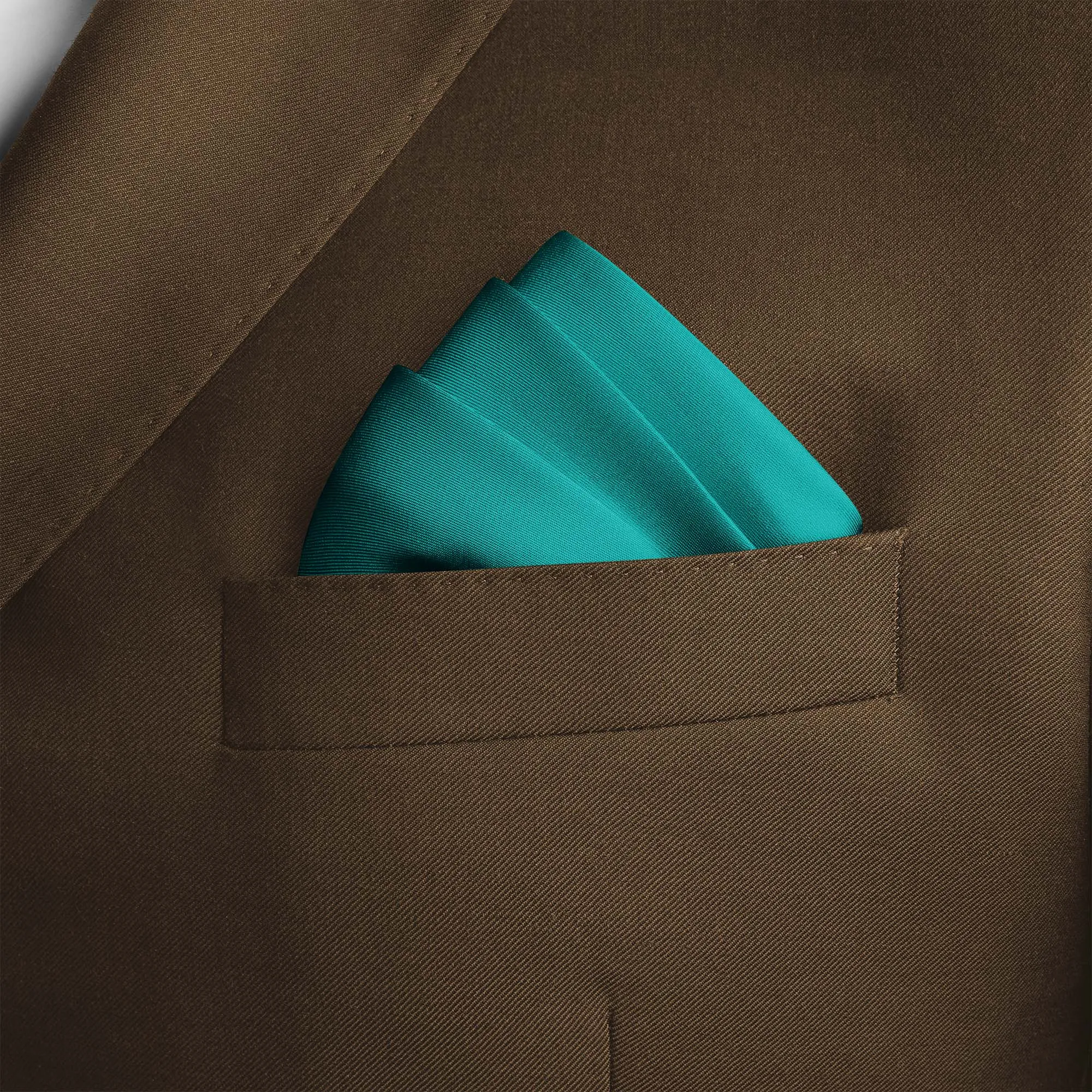 TURQUOISE SILK POCKET SQUARE