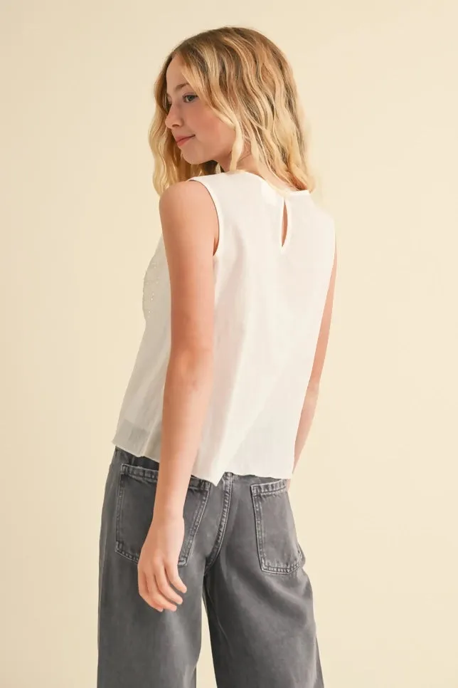 Tween Eyelet Tulip Top