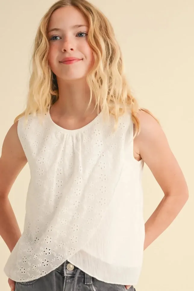 Tween Eyelet Tulip Top