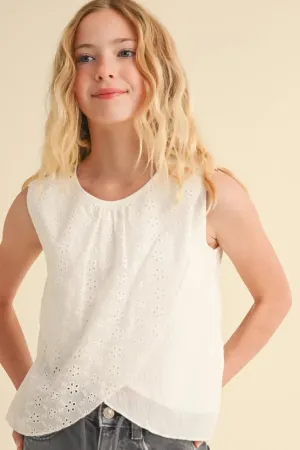 Tween Eyelet Tulip Top
