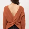 Twist Back/Front Sweater - Rust
