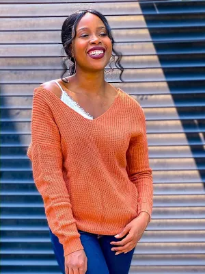 Twist Back/Front Sweater - Rust