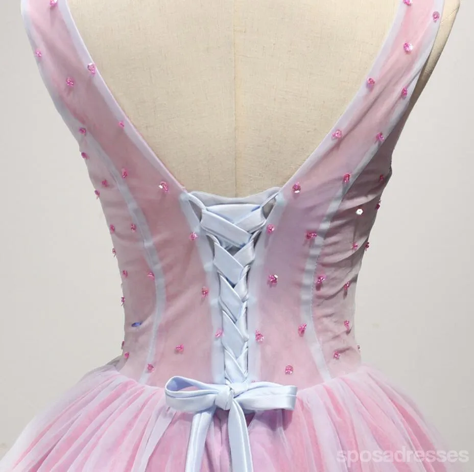 Two Straps V Neckline  Flower Lace See Through Homecoming Prom Dresses, Affordable Corset Back Short Party Prom Dresses, Perfect Homecoming Dresses, CM240