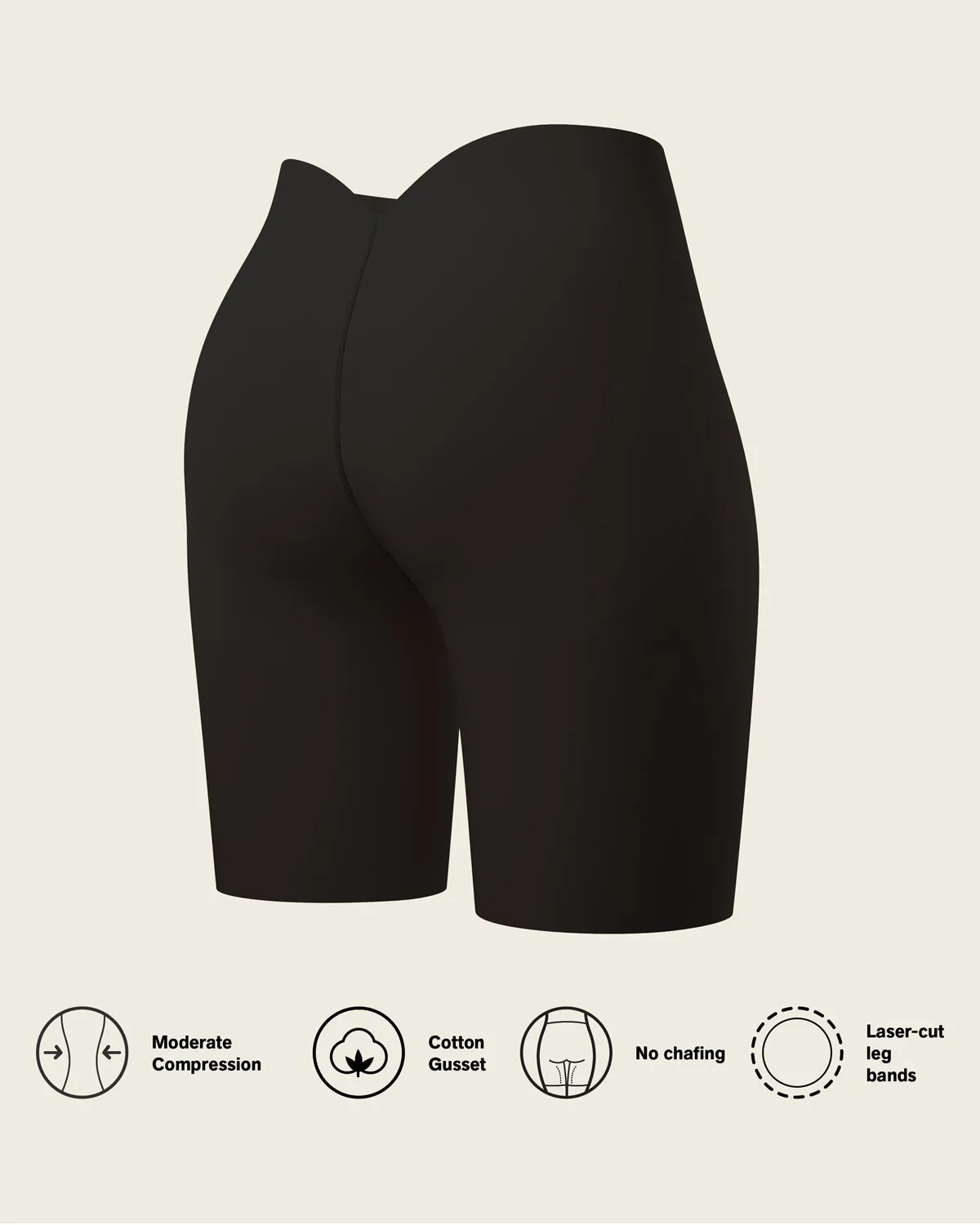 Undetectable Backless Moderate Shaper Short