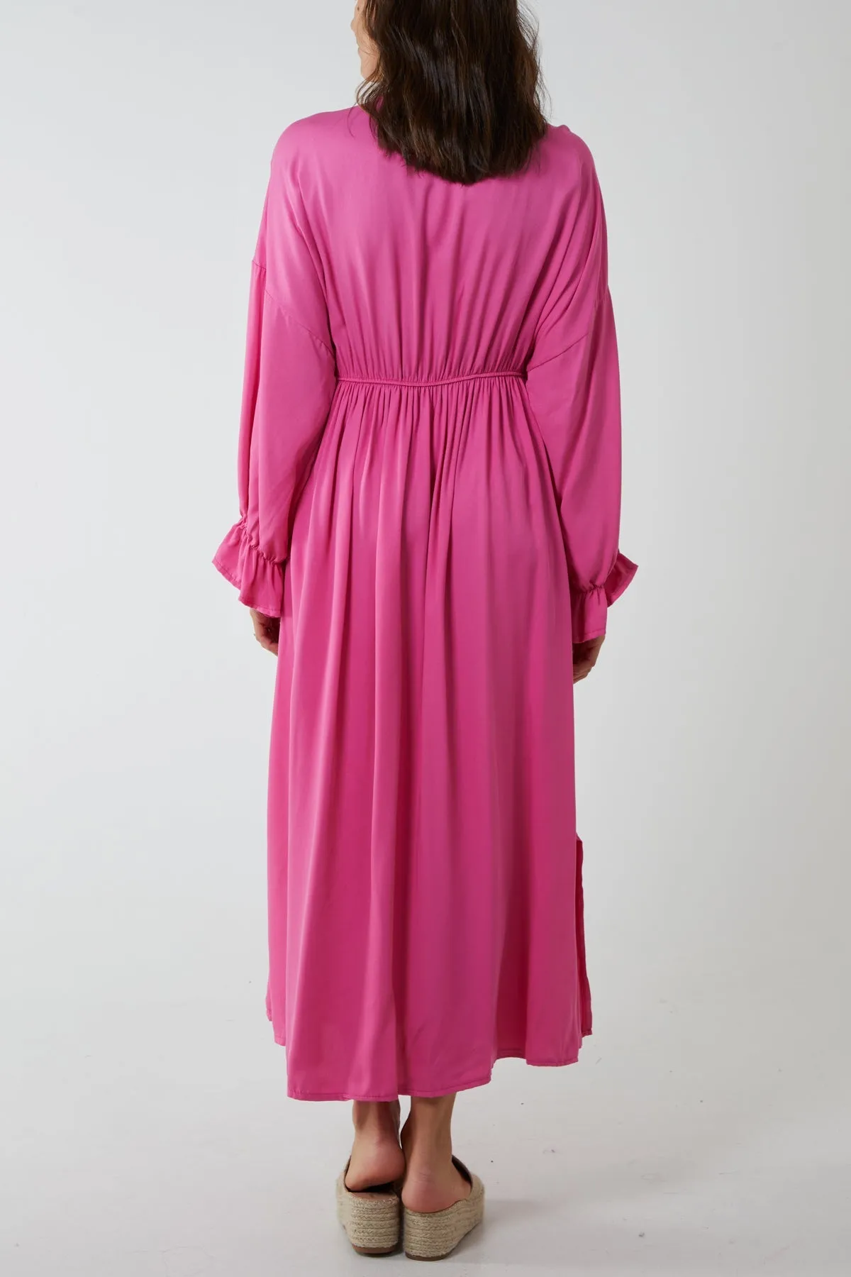 V-Neck Elasticated Waist Maxi Dress
