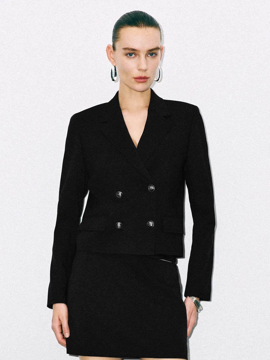 V-Neck Straight Blazers