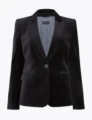 Velvet Slim Single Breasted Blazer