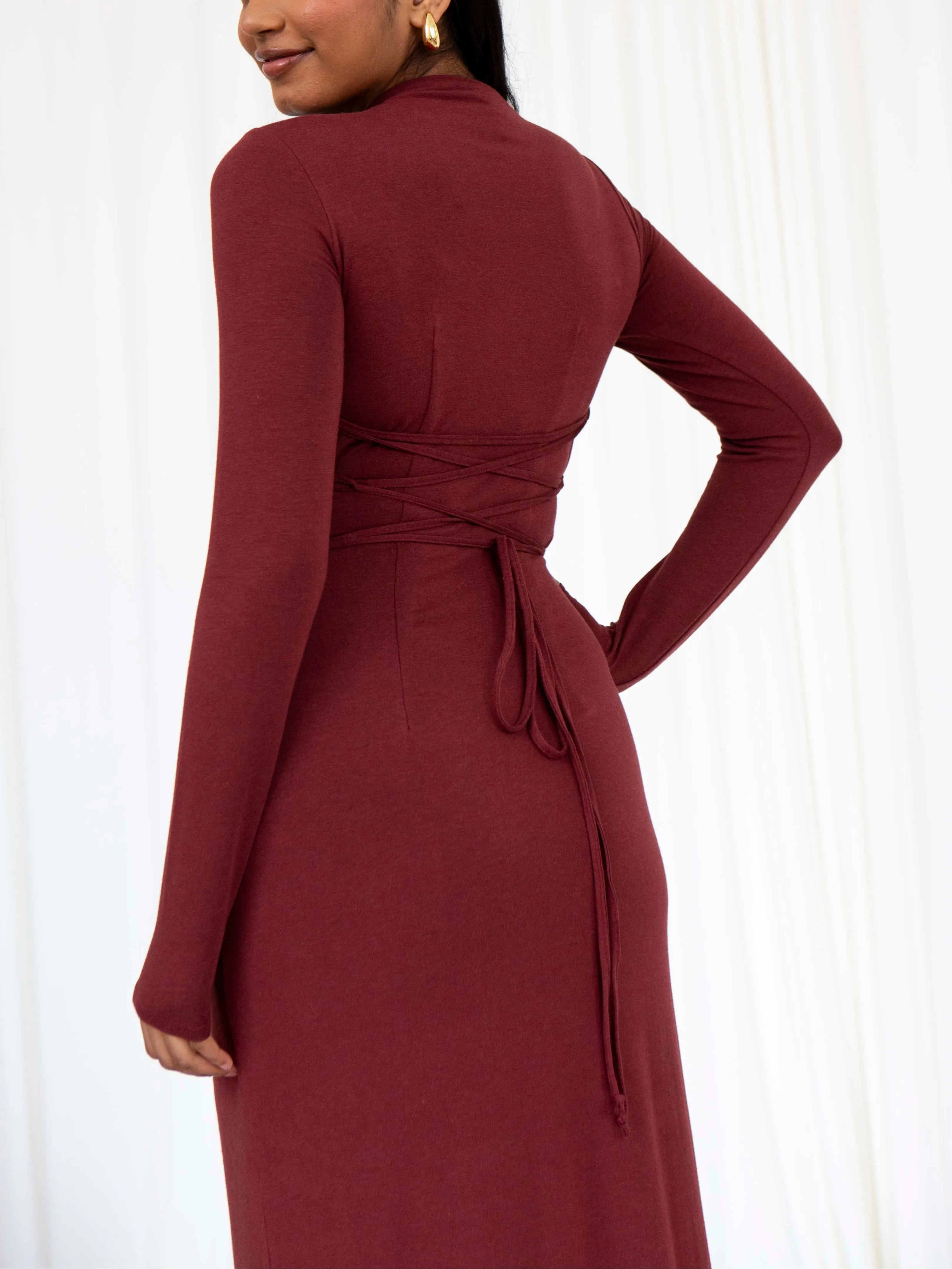 Venus Long Sleeve Dress in Bamboo