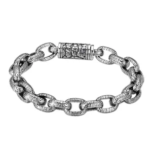 Vintage Bold Stone Chain Pattern Bracelet