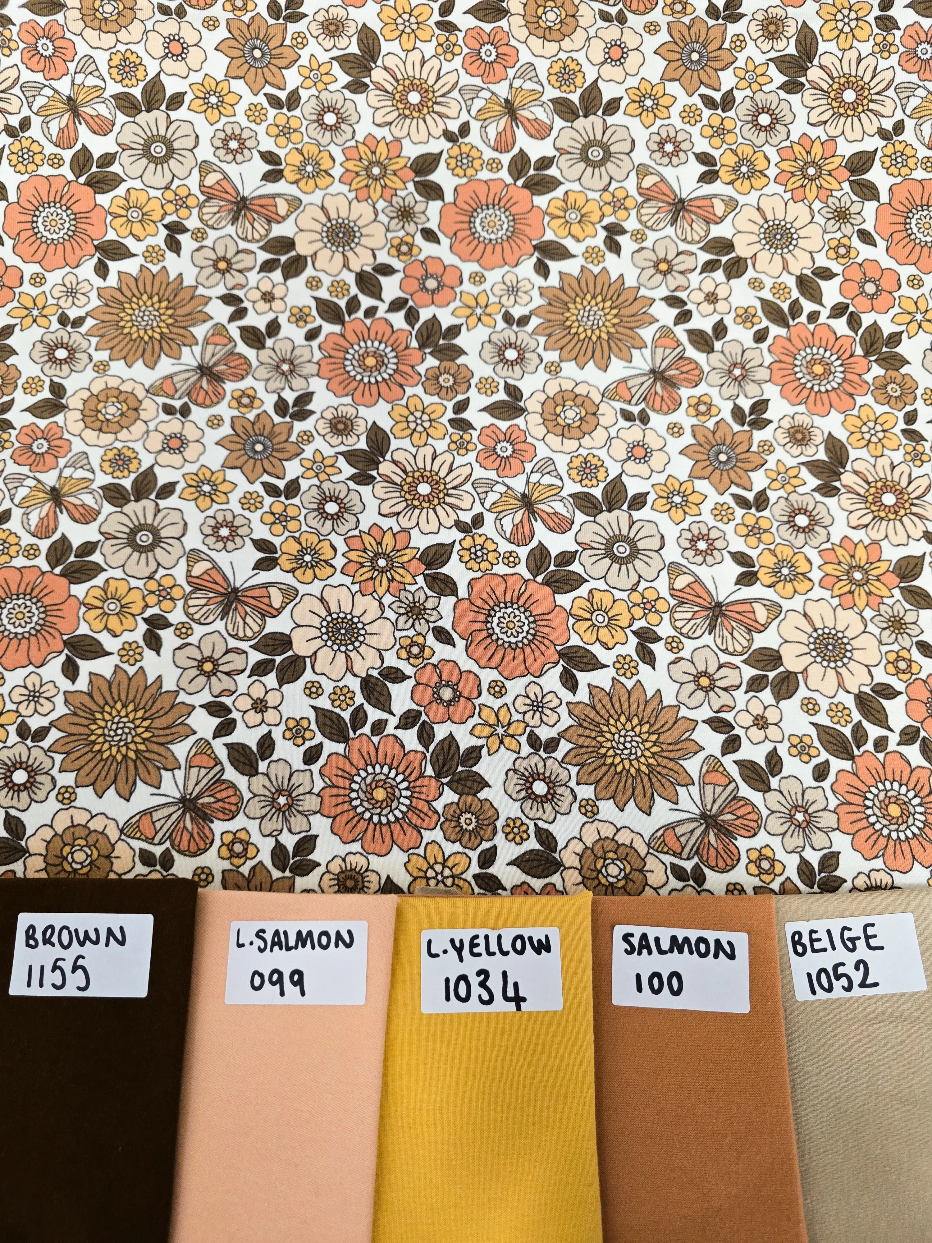 VINTAGE FLOWERS COTTON JERSEY PER METRE