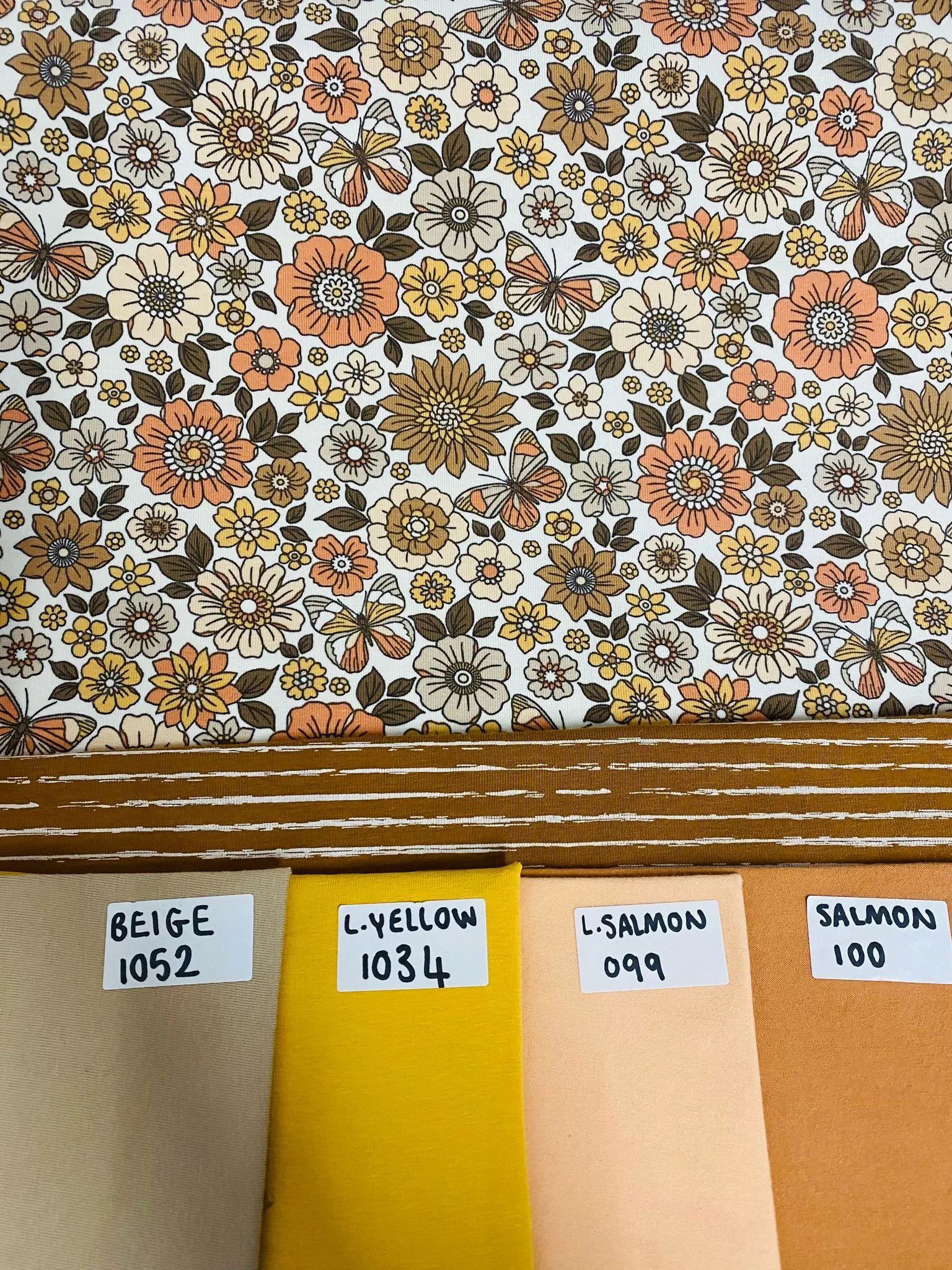 VINTAGE FLOWERS COTTON JERSEY PER METRE