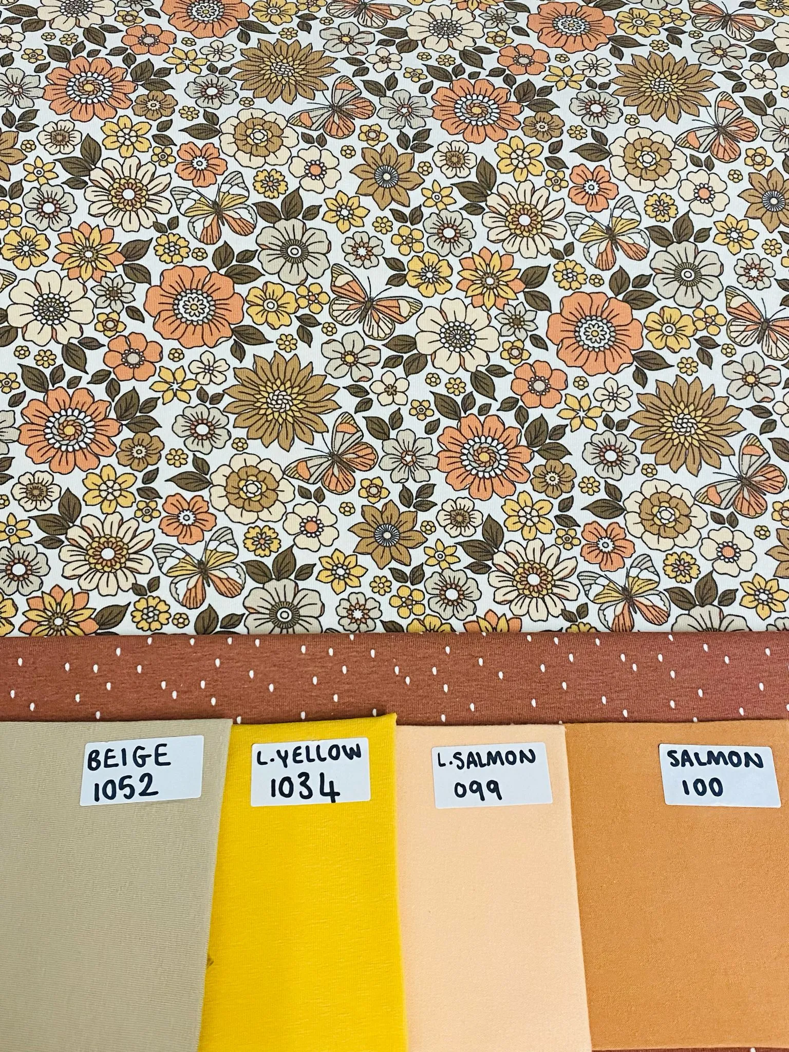 VINTAGE FLOWERS COTTON JERSEY PER METRE