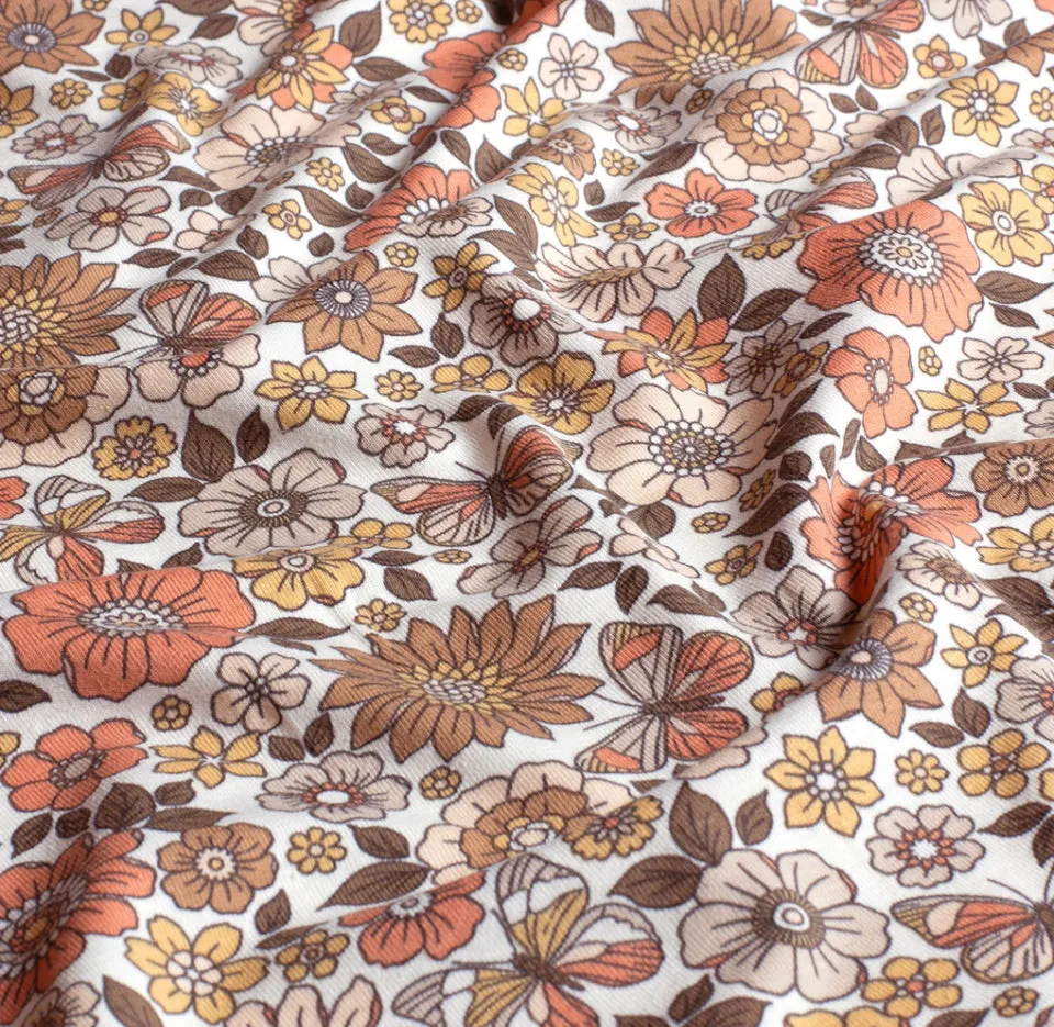 VINTAGE FLOWERS COTTON JERSEY PER METRE