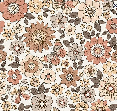 VINTAGE FLOWERS COTTON JERSEY PER METRE