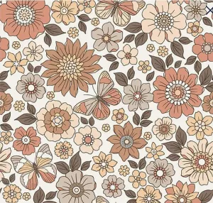 VINTAGE FLOWERS COTTON JERSEY PER METRE