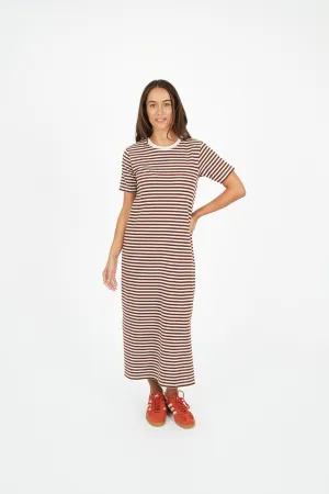 Voyage Striped Dress - Brown