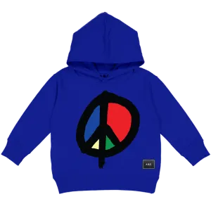 WE WANT PEACE HOODY (ROYAL)
