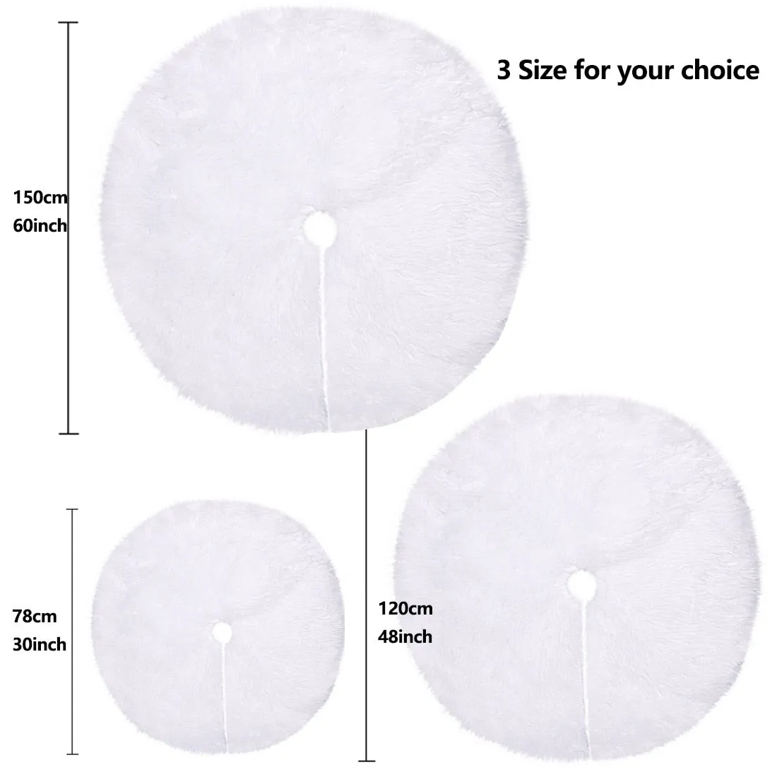 White Plush Christmas Tree Skirts Fur Carpet Merry Christmas Decoration