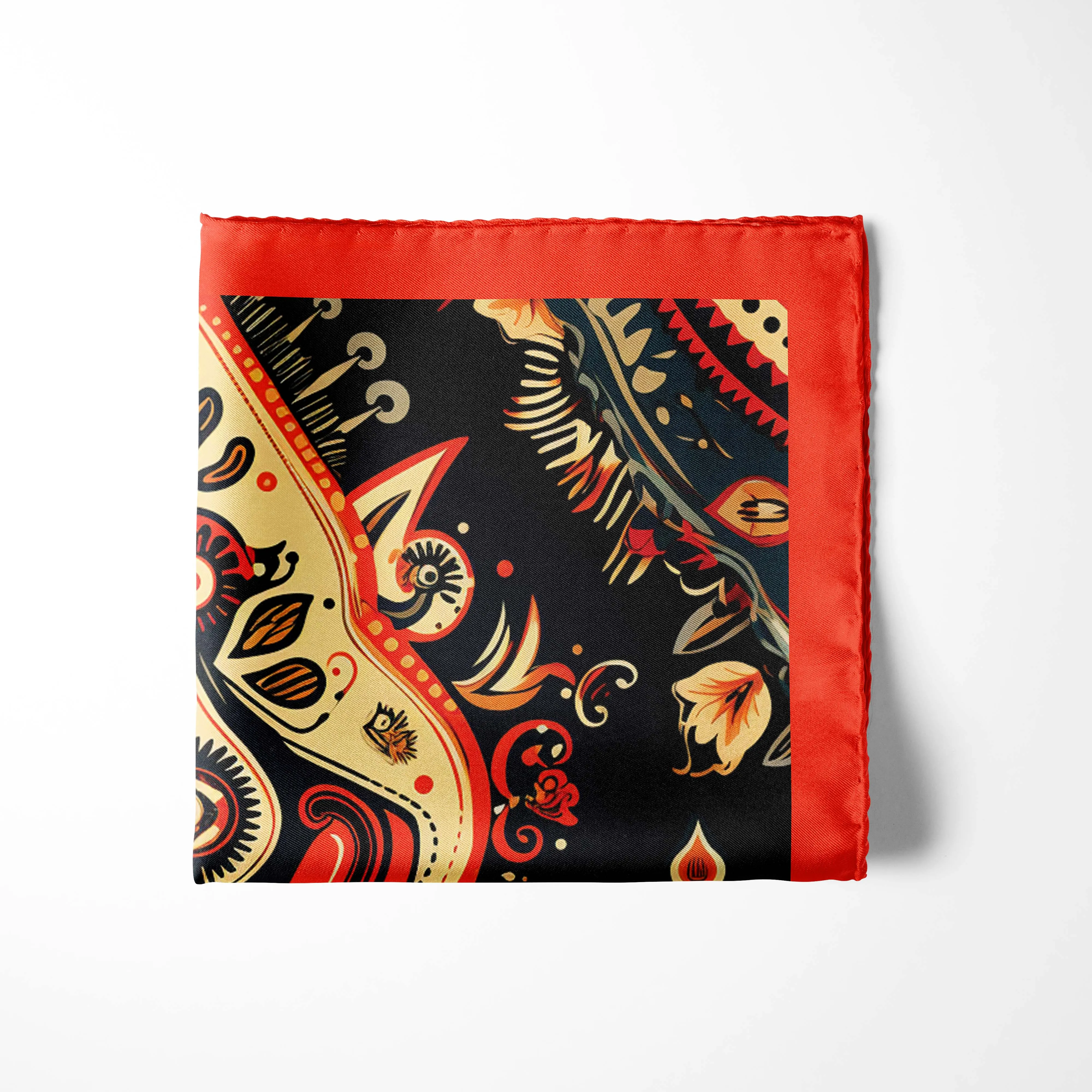 WINTER ETHNIC SILK POCKET SQUARE