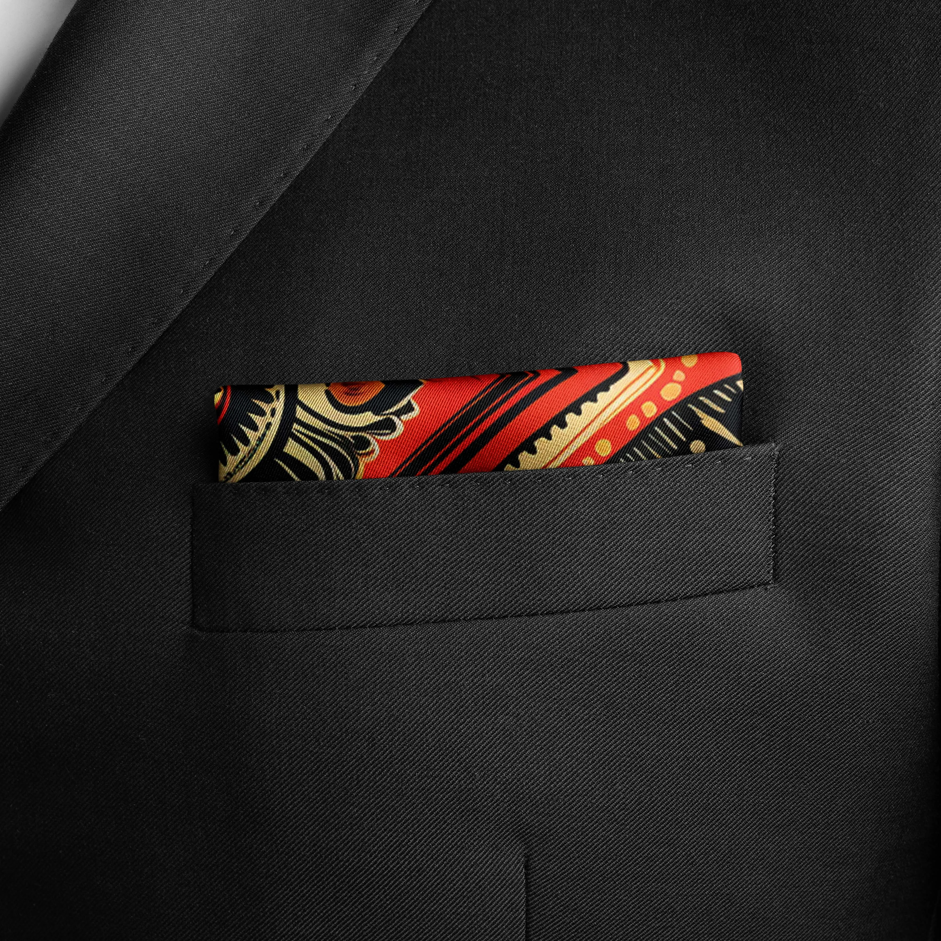 WINTER ETHNIC SILK POCKET SQUARE