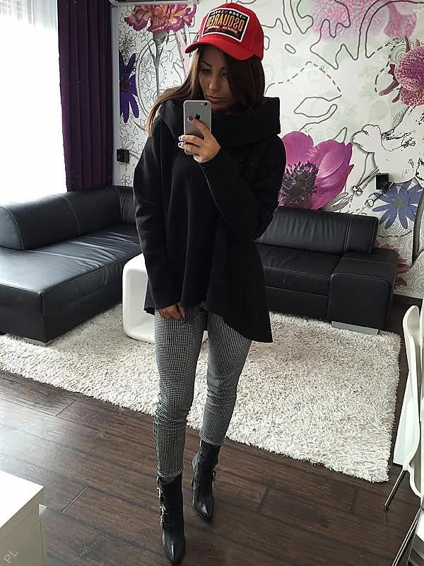 Women Hoodies Scarf Collar Long Sleeve Fashion Casual Style Sweatshirts