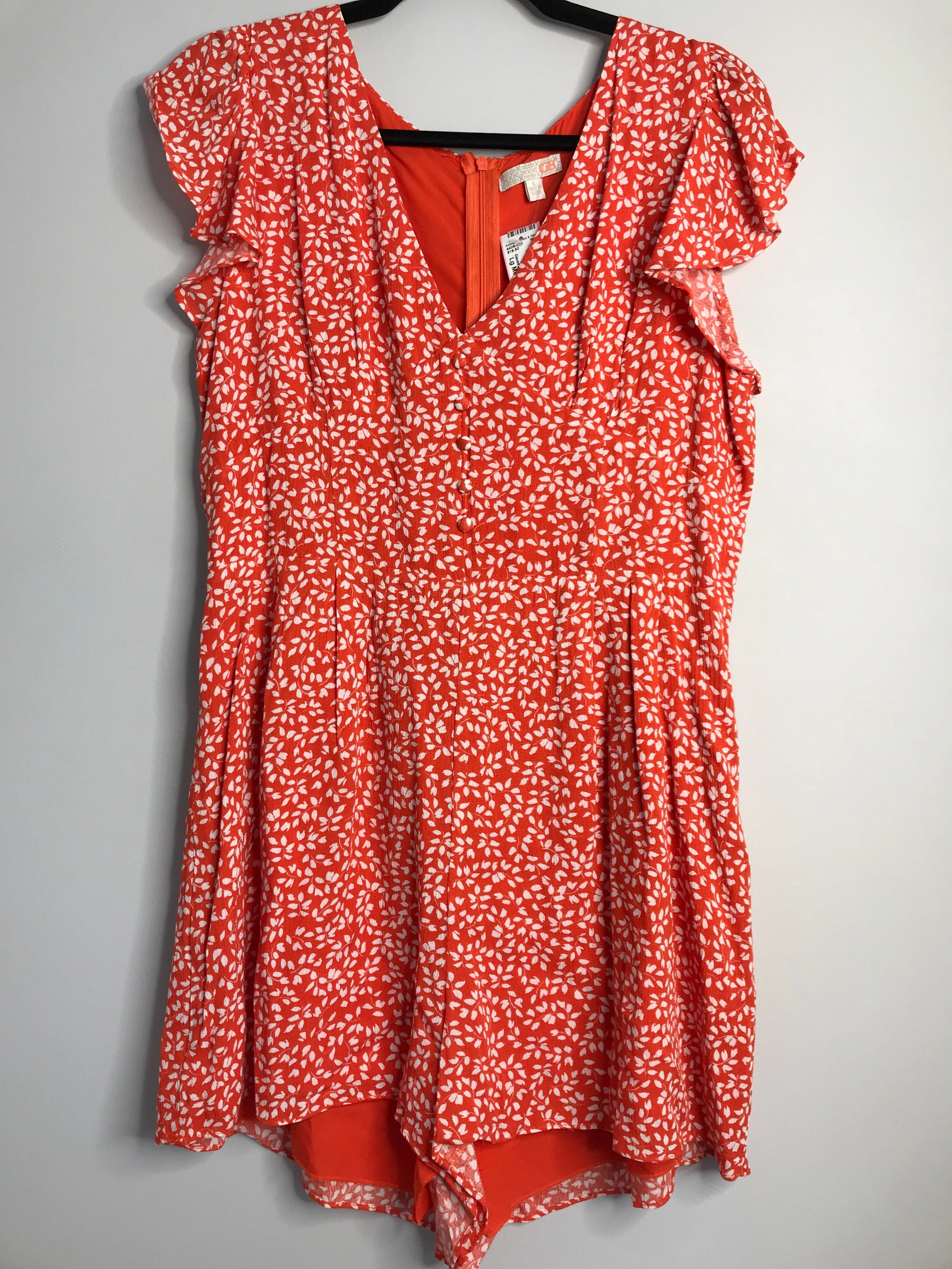 Womens Size Lg Misses Orange Gianni Bini Romper